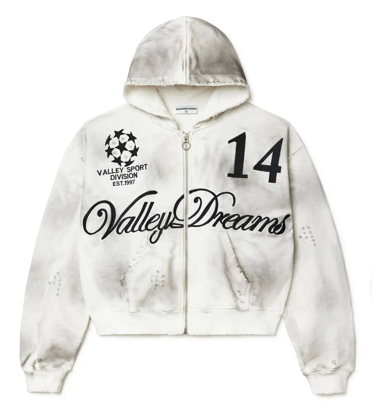 VALE FOREVER OREO 14 ZIP UP HOODIE WHITE