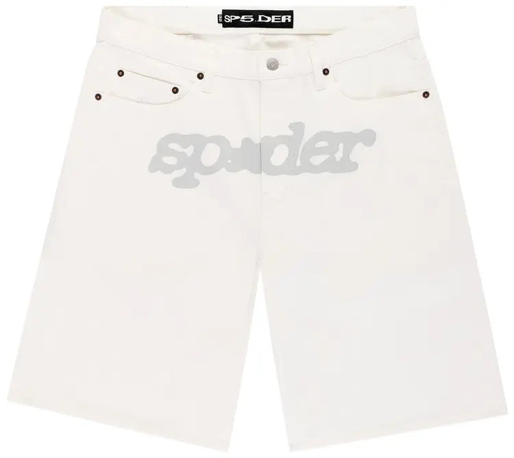 Sp5der V3 Logo Denim Short 'White'