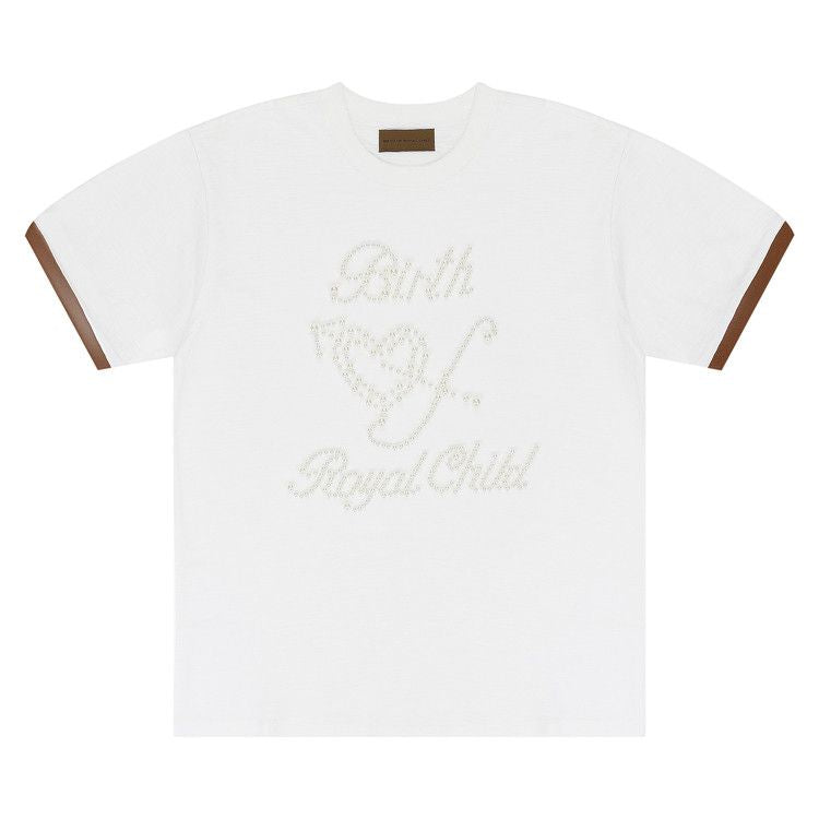 Birth Of Royal Child Pearl Patchwork Short-Sleeve 'White