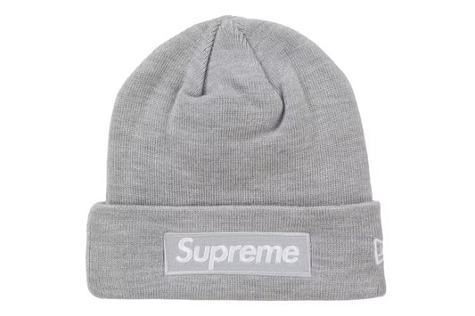 Supreme New Era Box Logo Beanie (FW24) Heather Grey