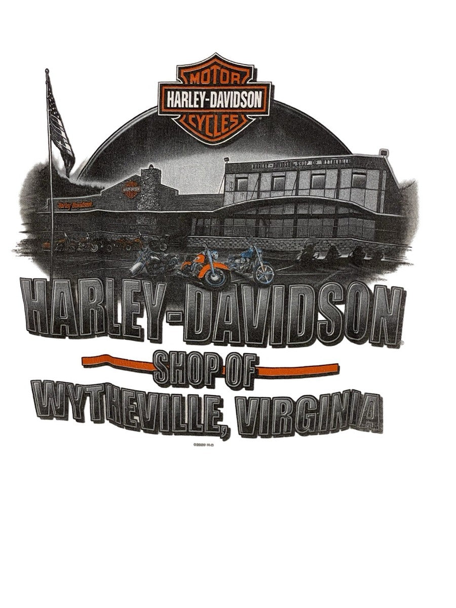 Vintage HARLEY DAVIDSON White Long Sleeve Crew Neck
