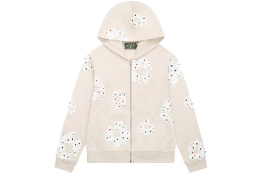 Denim Tears Rhinestone Cotton Wreath Zip Hoodie
“ Oatmeal ”