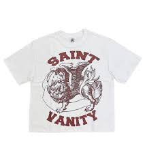 SAINT VANITY GRIFFIN TEE WHITE/BURGUNDY