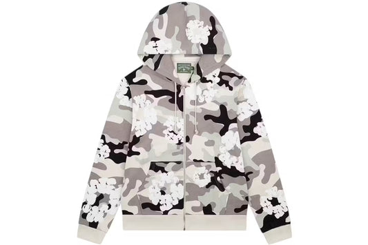 Denim Tears Wreath Zip Hoodie 'White Camo'