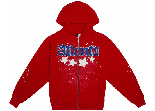 Sp5der Atlanta Zip Up Hoodie
Red