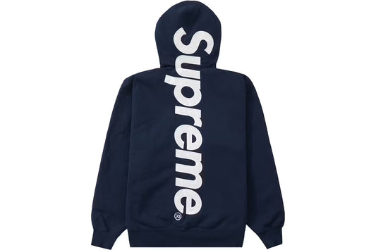Supreme Satin Appliqué Hooded Sweatshirt
Navy
