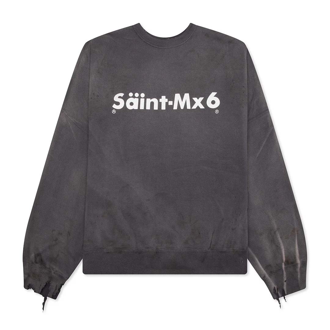 Saint Michael Chaos Crewneck Sweatshirt Faded Grey