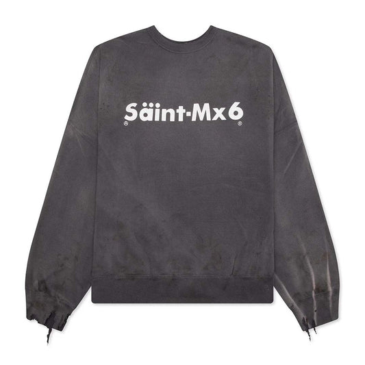Saint Michael Chaos Crewneck Sweatshirt Faded Grey