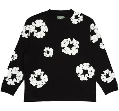 Denim Tears Long-Sleeve Wreath Tee 'Black'