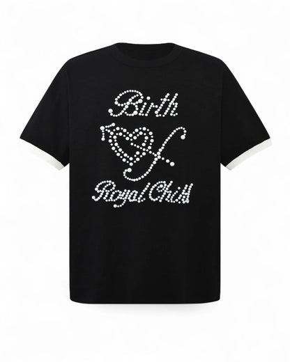 BIRTH OF ROYAL CHILD
Pearl Patchwork T-Shirt IN BLK
