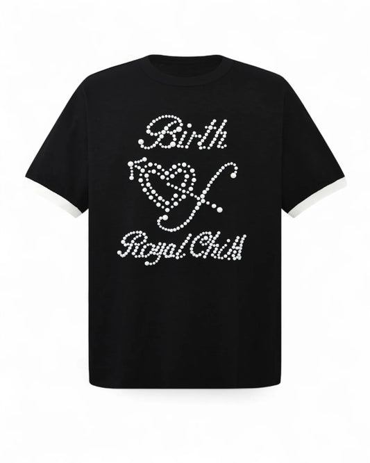 BIRTH OF ROYAL CHILD
Pearl Patchwork T-Shirt IN BLK