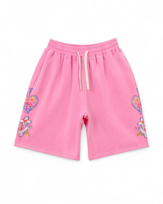 We Are Righteous "Pink Risen King" Cotton Shorts