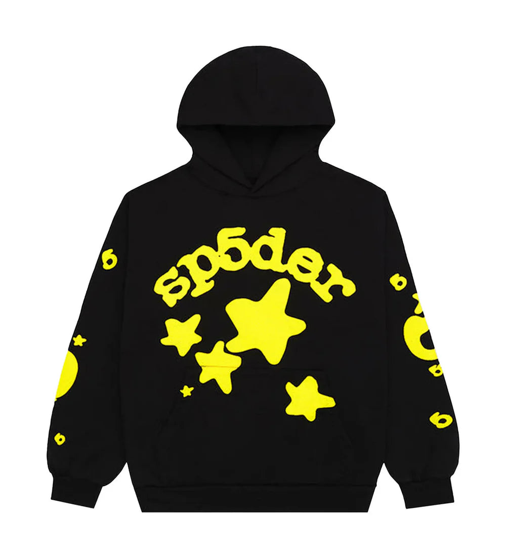 SP5DER BELUGA BLACK/YELLOW HOODIE