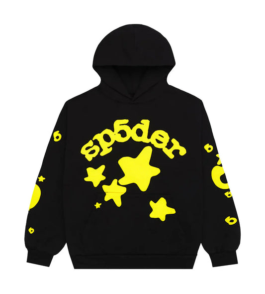 SP5DER BELUGA BLACK/YELLOW HOODIE