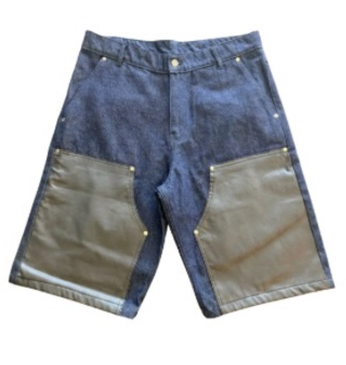 Abstract Double Knee Shorts