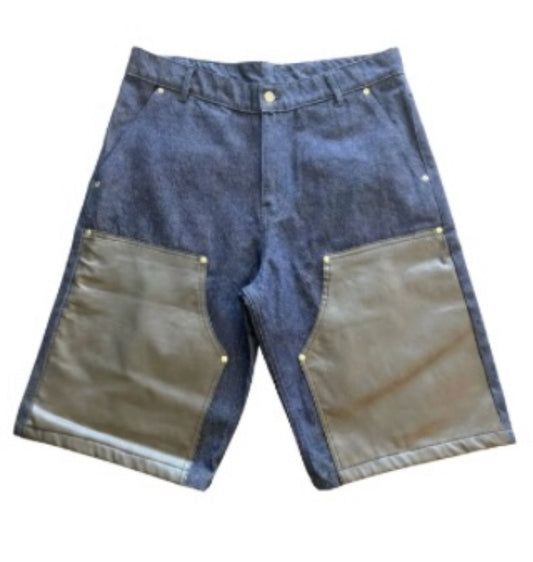 Abstract Double Knee Shorts