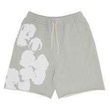 Denim Tears Big Cotton Wreath Sweat Shorts 'Grey'