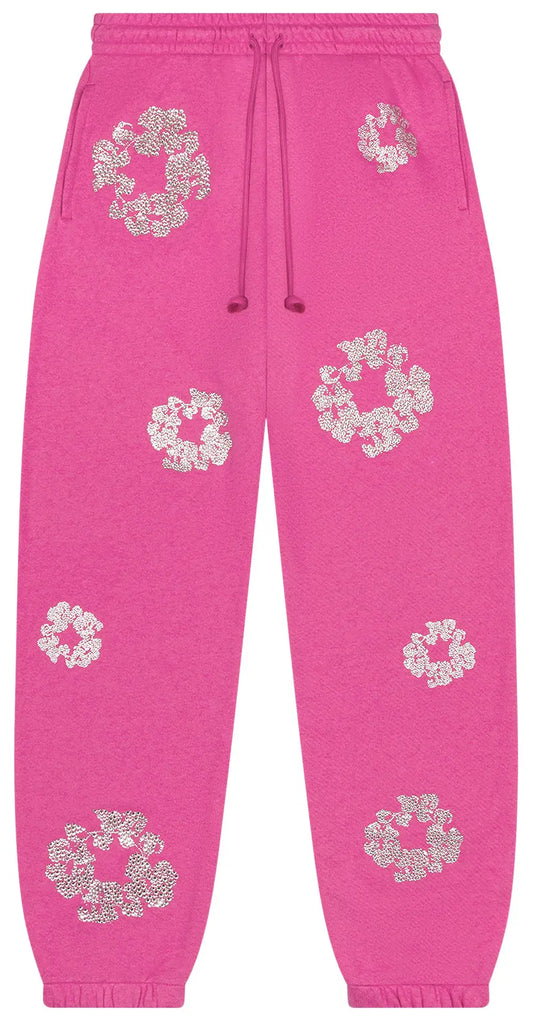 Denim Tears Cashmere Swarovski Cotton Wreath Sweatpants 'Pink'