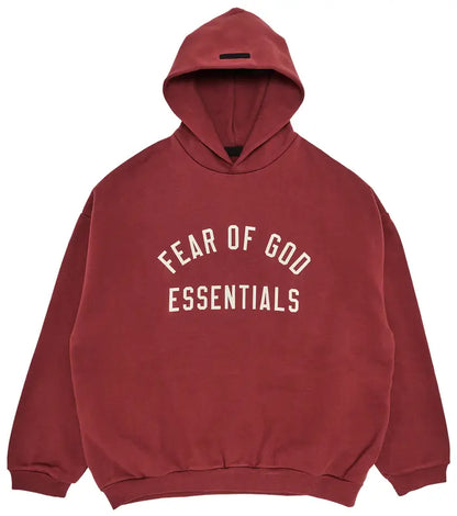 Fear of God Essentials Fleece Hoodie 'Crimson'