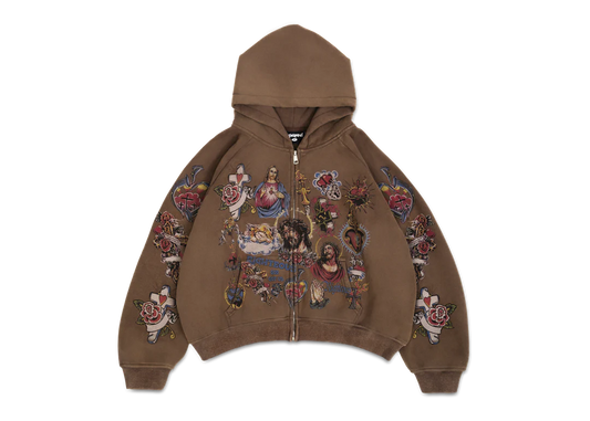 We Are Righteous
RISEN KING CROPPED ZIP UP (MOCHA)