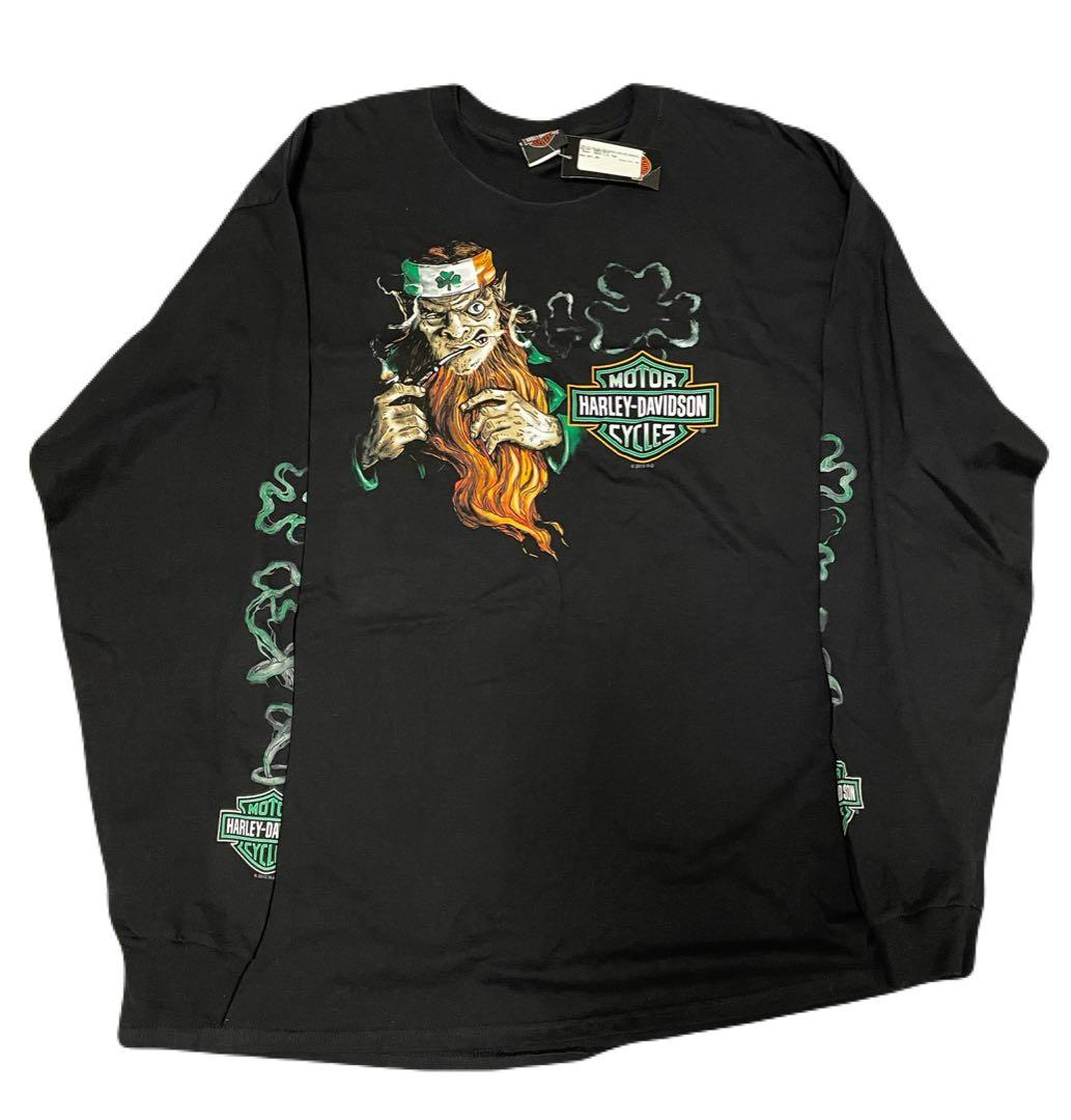 Vintage Harley Davidson Lucky Leprechaun Long Sleeve Tee