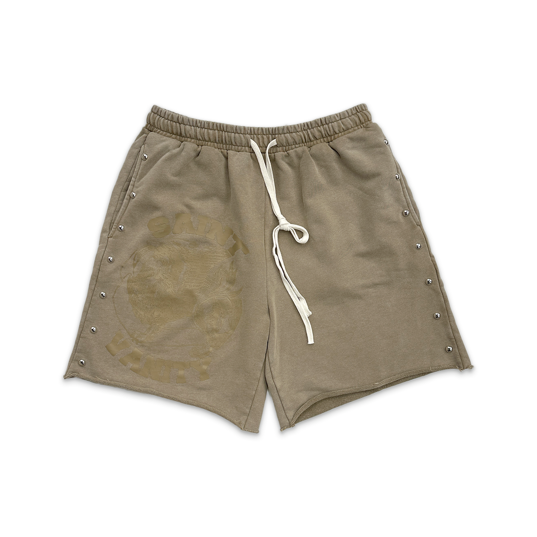 TERRY STUDDED LOGO SHORTS "SAND"