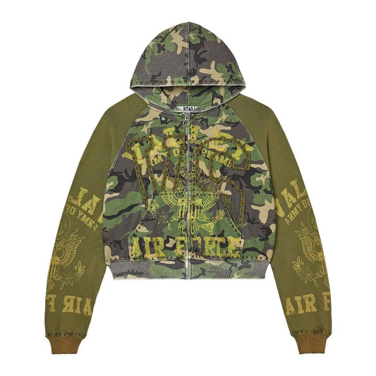 Vale Forever Terrain Zip Up Hoodie 'Green/Yellow'