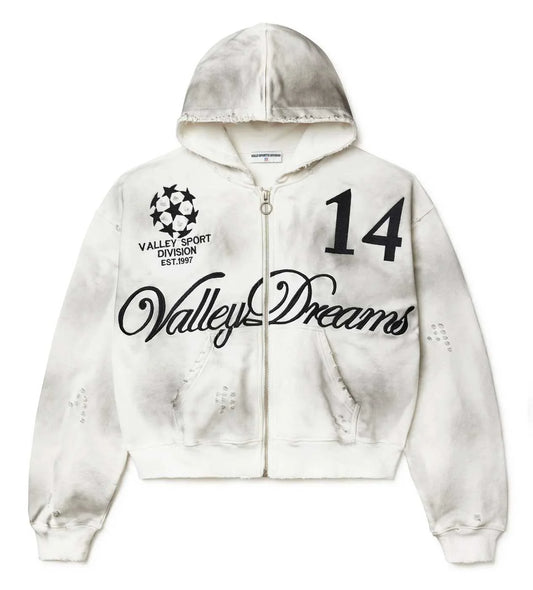 VALE FOREVER OREO 14 ZIP UP HOODIE WHITE
