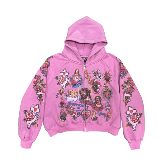 We Are Righteous Risen King Zip Up Hoodie Purple