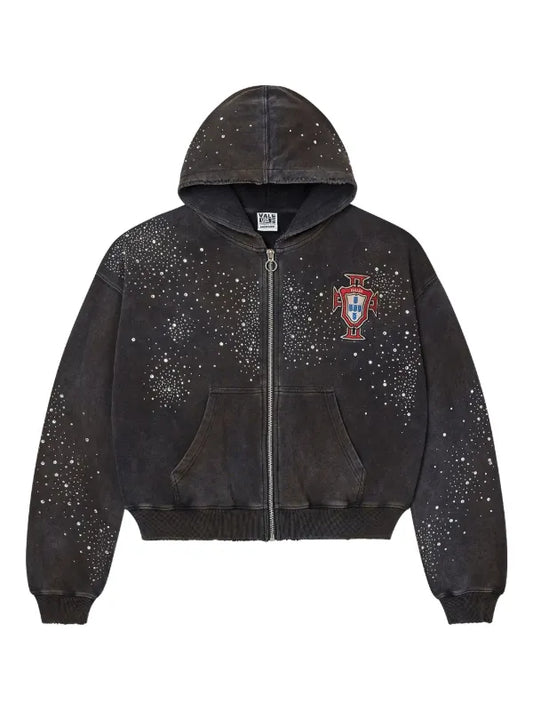 Pluto clustered zip-up hoodie