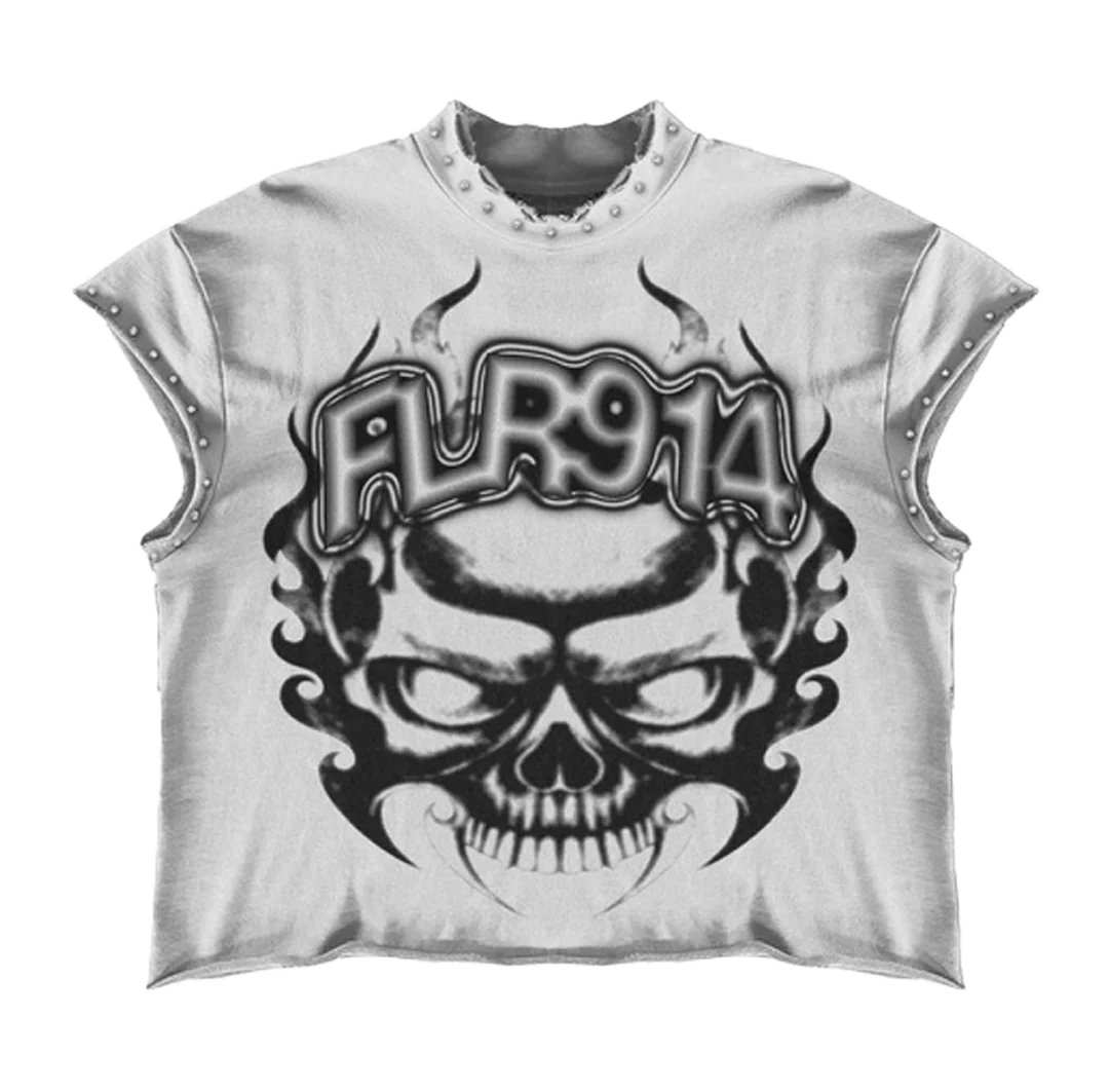 SKULL INFERNO CUT OFF (White  )