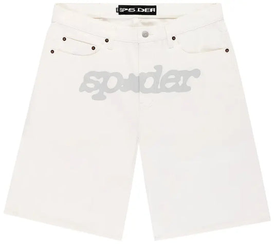 Sp5der V3 Logo Denim Short 'White'