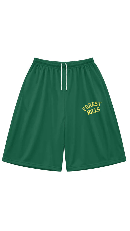 GREEN BAGGY MESH SHORTS