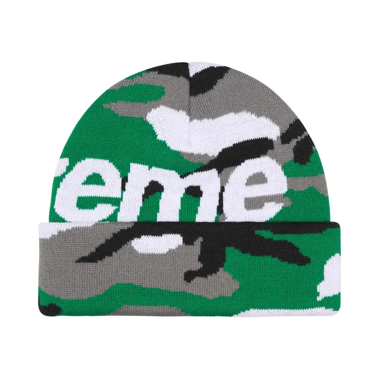 Supreme Camo Big Logo Beanie 'Green Camo'